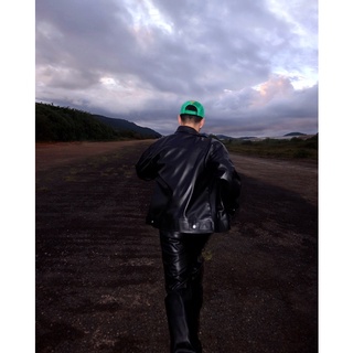 (Chính Hãng Amrish) Áo Khoác Da LEATHER ZIP UP JACKET - Đen