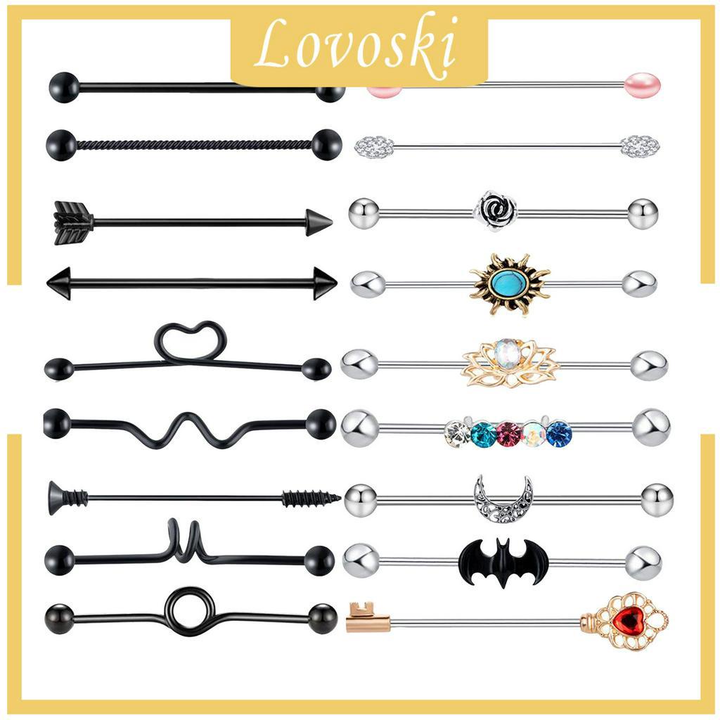 Set 18 Khuyên Tai Bằng Thép Không Gỉ 14g 38mm 1 1 / 2 &quot;Inch