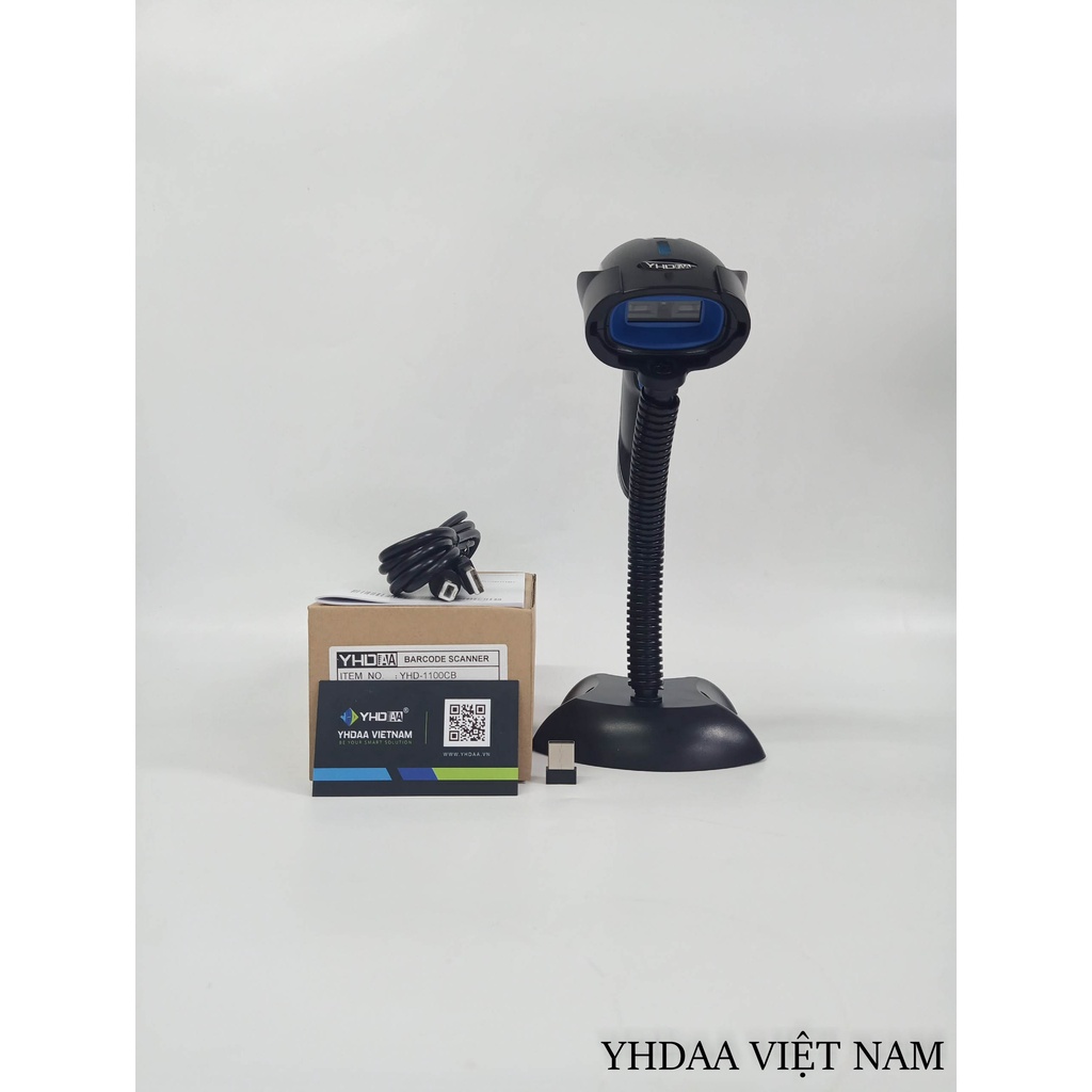 Máy quét mã vạch YHD 1100CB 1D - Đầu đọc mã vạch Barcode kết nối Bluetooth/ 2.4G/ Có dây dùng trên Điện thoại, Máy tính