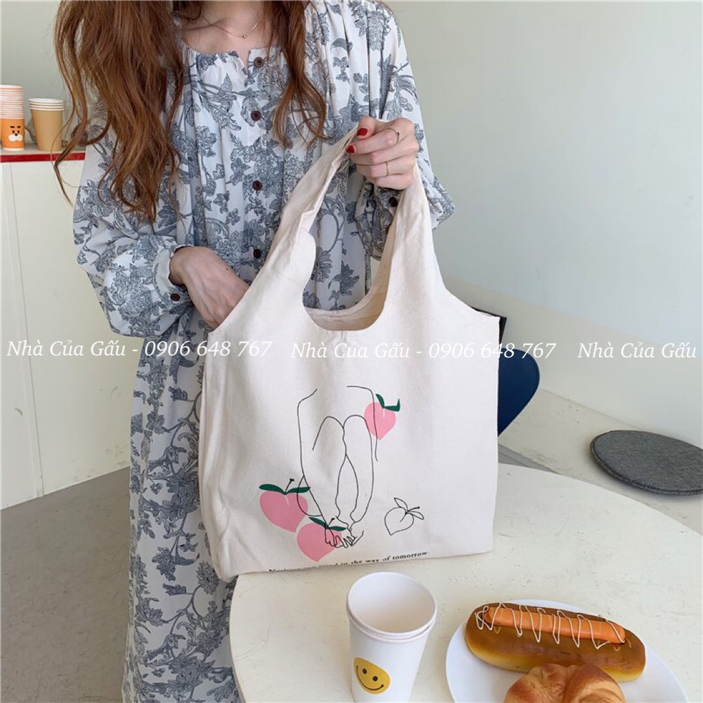 Túi tote ulzzang đào, cam cưng xỉu