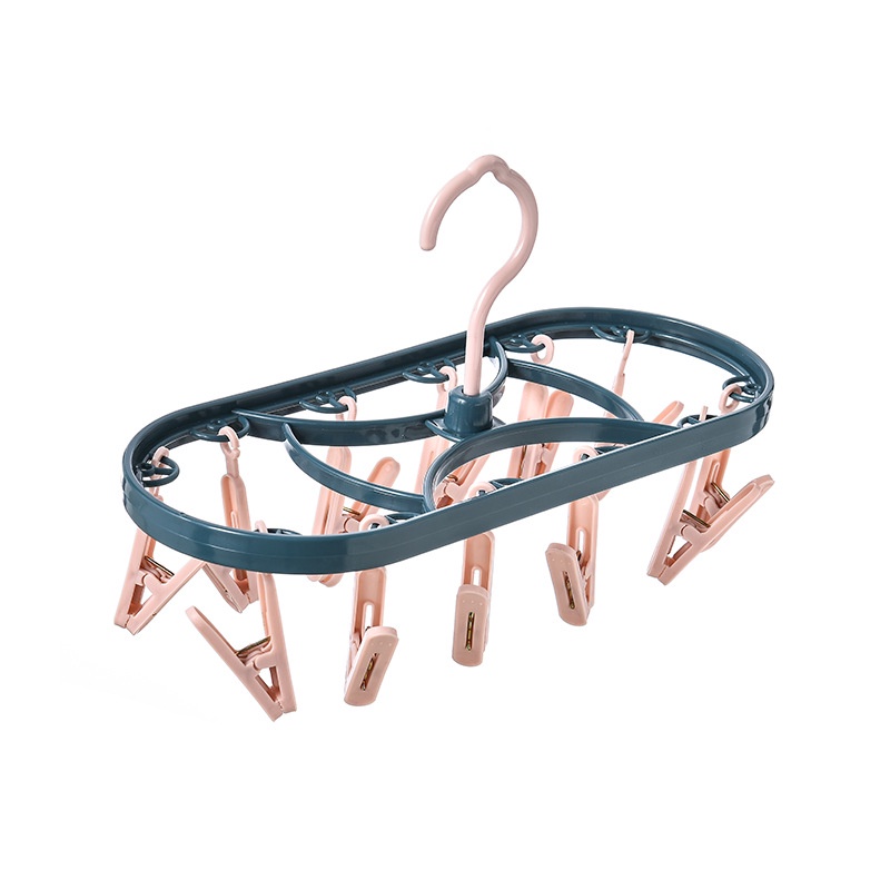 Móc Phơi Tất Vớ Tã Lót 12 Kẹp Gấp Gọn Phơi Quần Áo Cho Cả Gia Đình