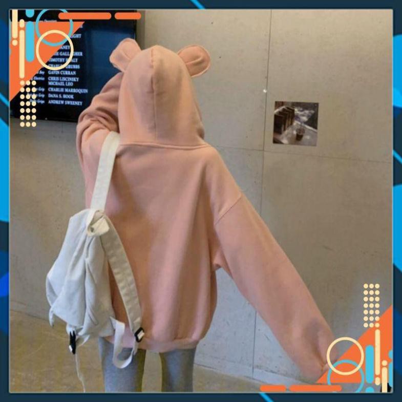 [Form bao Sang] Áo khoác nỉ trơn tai thỏ siêu chất | BigBuy360 - bigbuy360.vn