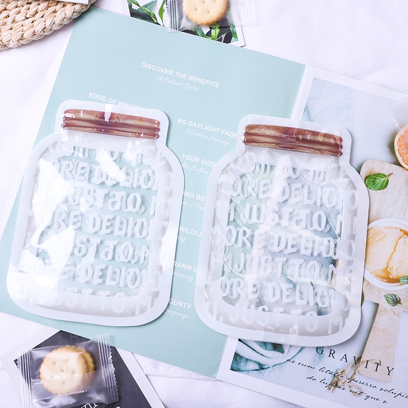 Túi đựng bánh kẹo, bao bì đựng snack zip tự niêm phong hình hũ lọ - VUA BAO BÌ
