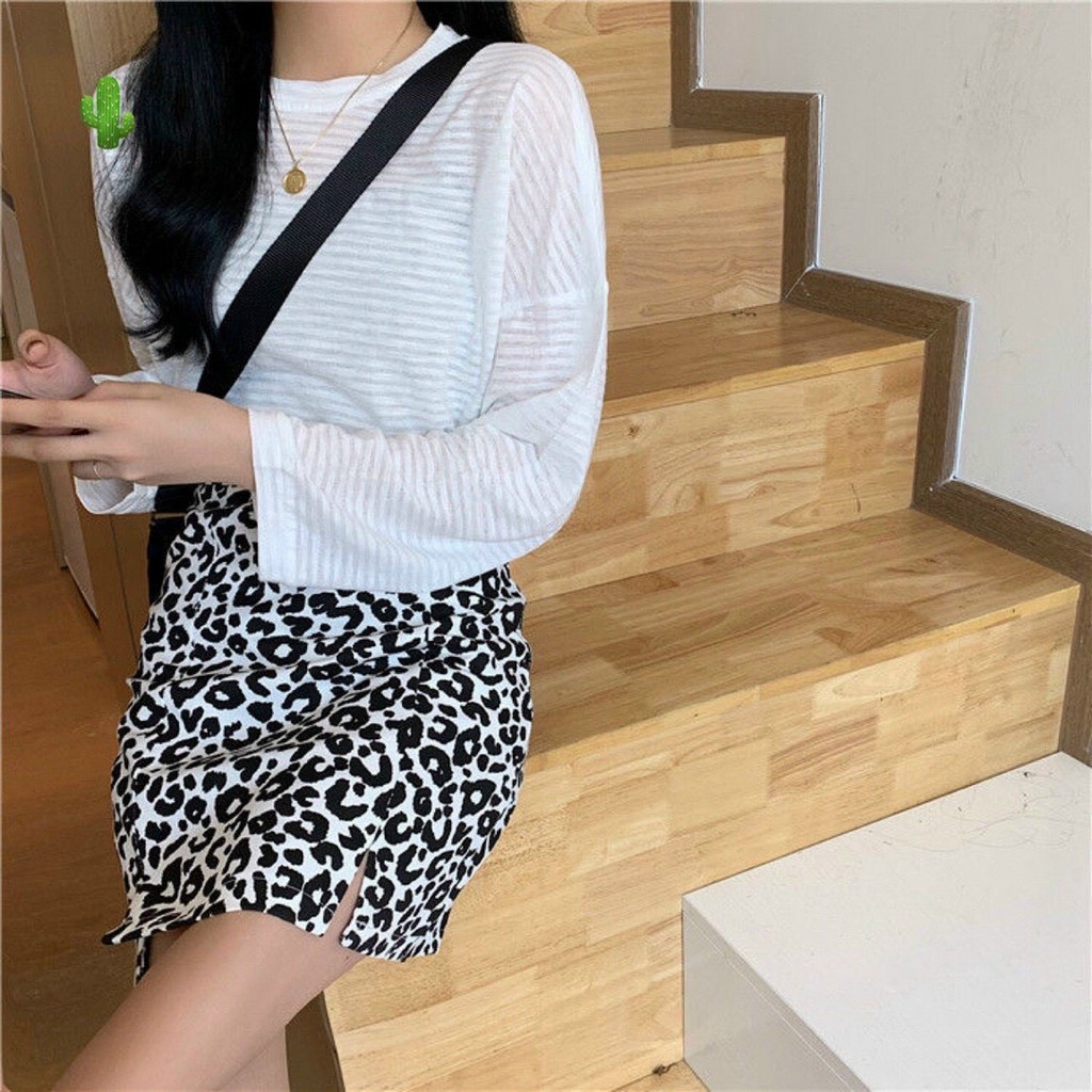 Chân váy da báo vải kate phong cách sexy TTPK0024