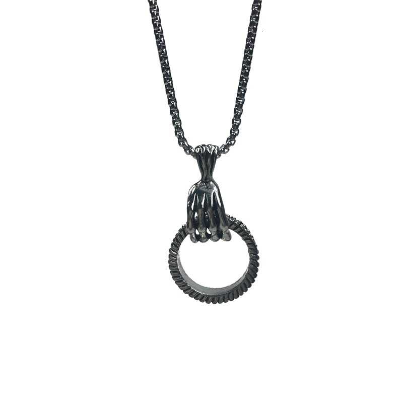 Dây chuyền nhiều lớp 22118 mặt thánh giá / bàn tay xương / vòng tròn cá tính hợp thời trang cho nam và nữ