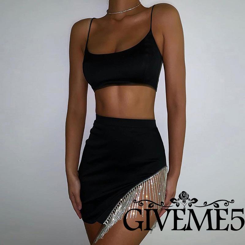 Set 2 Món Chân Váy Và Áo Croptop Thời Trang Quyến Rũ Cho Nữ