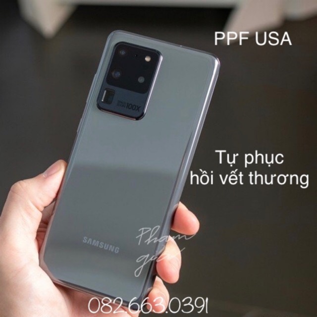 Dán ppf dẻo mặt trước/ mặt sau kèm cam Samsung S20 S20+ S20 ultra tự phục hồi vết trầy xước