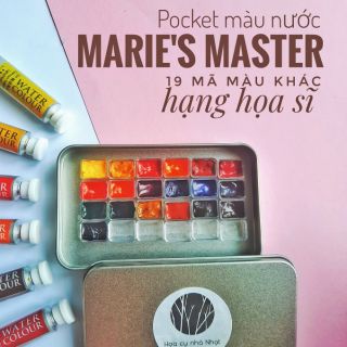 Pocket màu nước Marie's Master 19 mã màu khác hạng họa sĩ