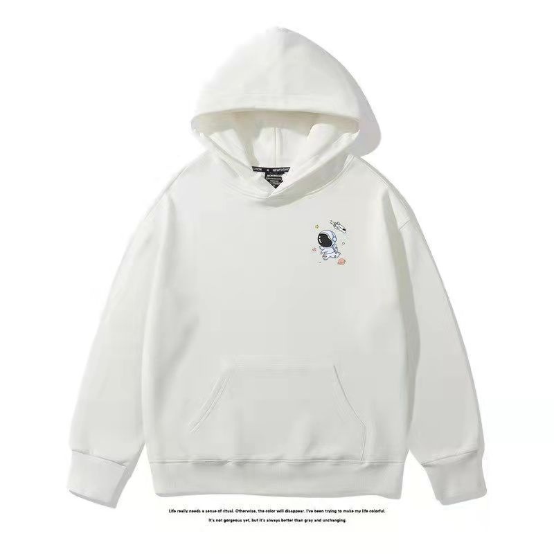 Áo Hoodie Tay Dài Form Rộng Họa Tiết In Theo Phong Cách Preppy Dễ Phối Đồ