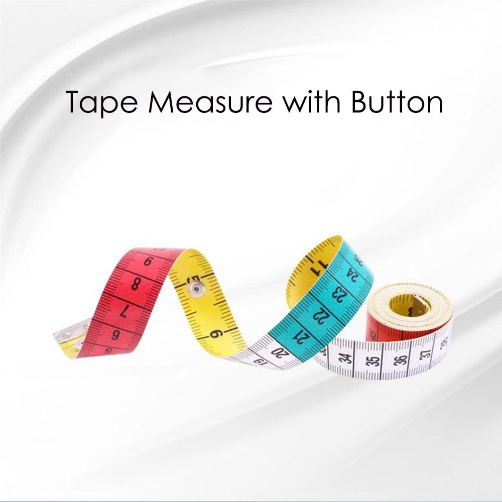 Thước Dây Vải Dệt Kim Thủ Công Hai Mặt Mềm Mại 60 inch/150cm Có Nút Cài Hai Mặt Dành Cho Thợ May