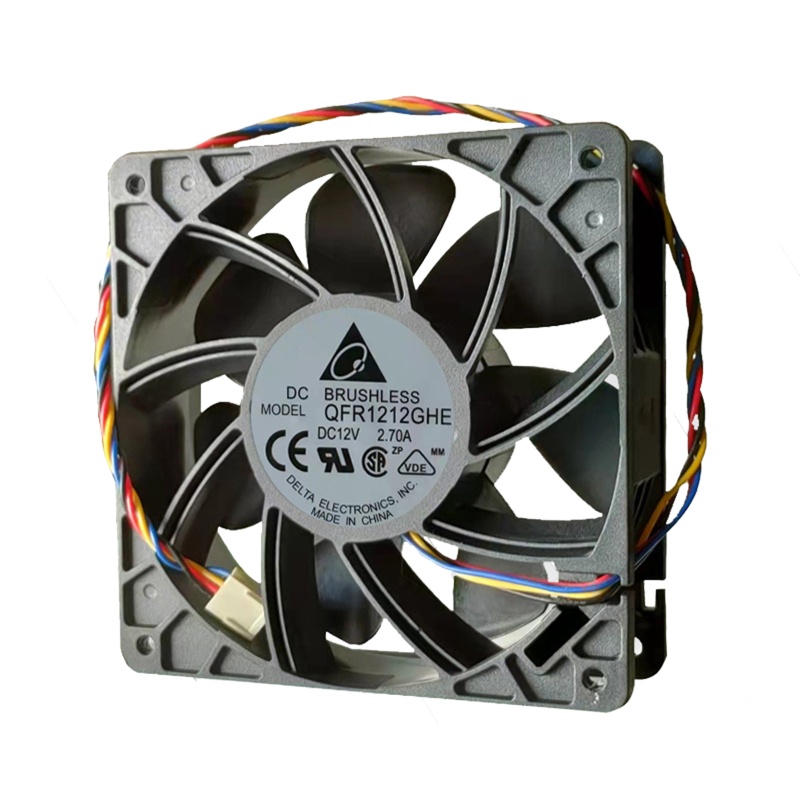 Quạt Tản Nhiệt Không Chổi Than YXA 6000Rpm QFR1212GHE Miner 4P 12V 2.7A