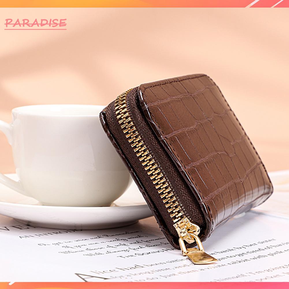 Ví Da PU Họa Tiết Da Cá Sấu Có Khóa Kéo Thời Trang Cho Nữ
