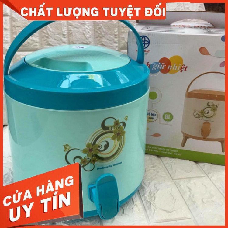 Bình Giữ Nhiệt Có Vòi Rót Và Quai Xách Nhựa Việt Nhật Loại To Cao Cấp 6L - 8L - 10L Thùng đá giữ nhiệt Cao Cấp