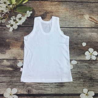 Áo ba lỗ trắng bé trai