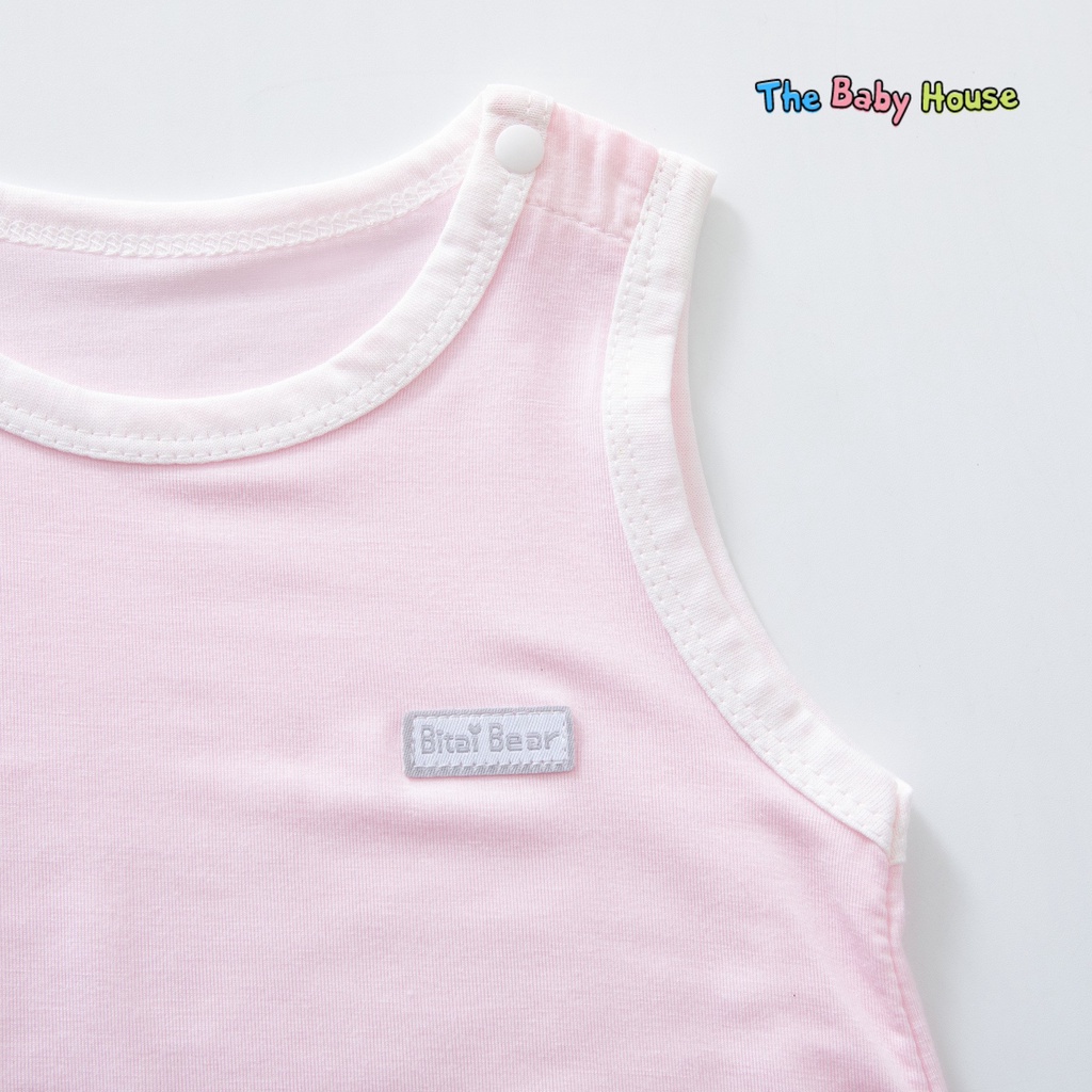Bộ Áo Liền Thân Cho Bé  𝐅𝐑𝐄𝐄𝐒𝐇𝐈𝐏 Bodysuit Không Tay Cotton Lạnh Phong Cách Đơn Giản Thoải Mái Dễ Thương Cho Bé