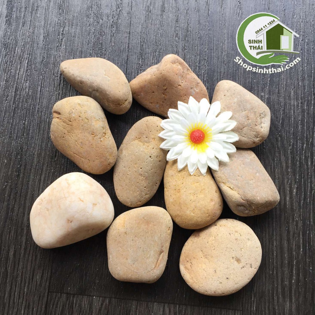 1 kg đá sỏi lớn màu nâu trang trí bể cá sân vườn, chặn giấy