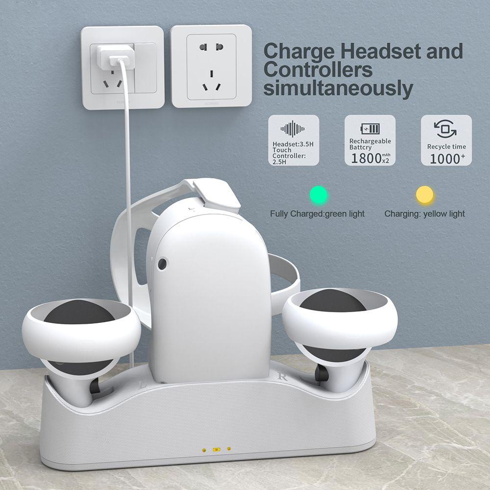 BEBETTERM Đế Sạc VR 2 Trong Một Cho Kính Thực Tế Ảo Oculus Quest Kèm Phụ Kiện