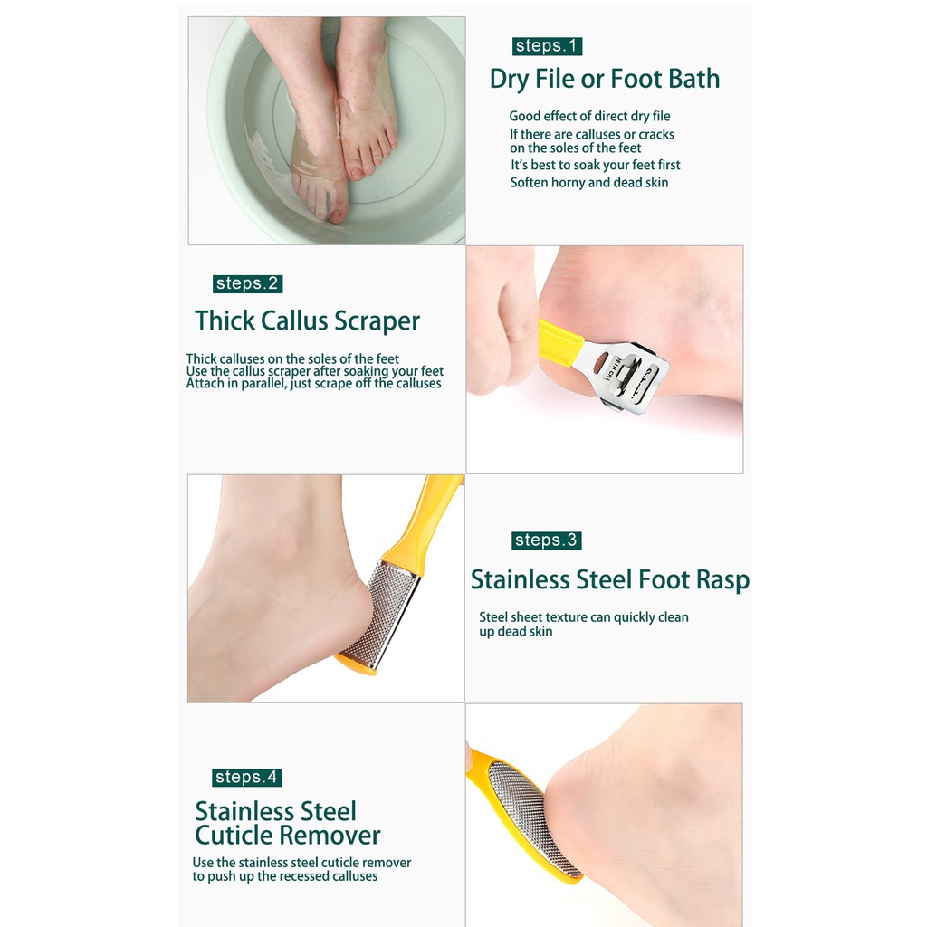 Bộ 8/10 dụng cụ chăm sóc bàn chân và tẩy tế bào chết cho nam nữ TOGEWITHU