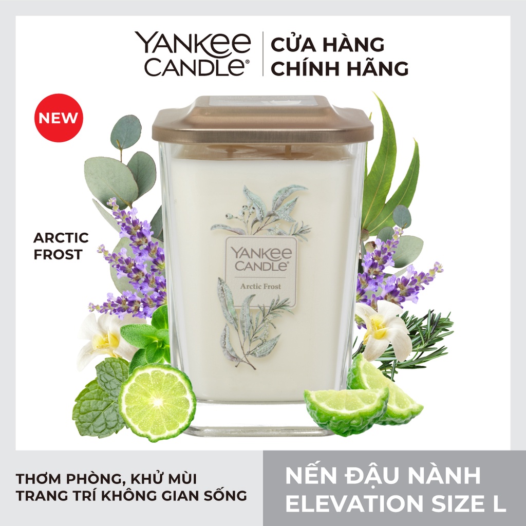 Nến ly vuông Elevation Yankee Candle size L - Arctic Frost (552g)