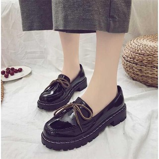E3[SẴN BÓNG 38] Giày lười ulzzang dây nâu (nên lùi 1 size)