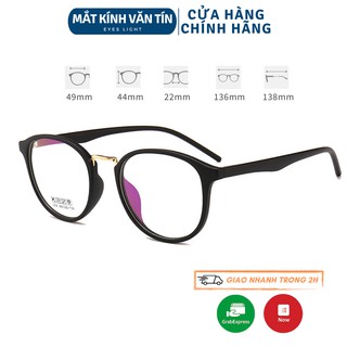 Gọng kính cận nam nữ T209 mắt kính tròn chất liệu càng nhựa dẻo nhiều màu