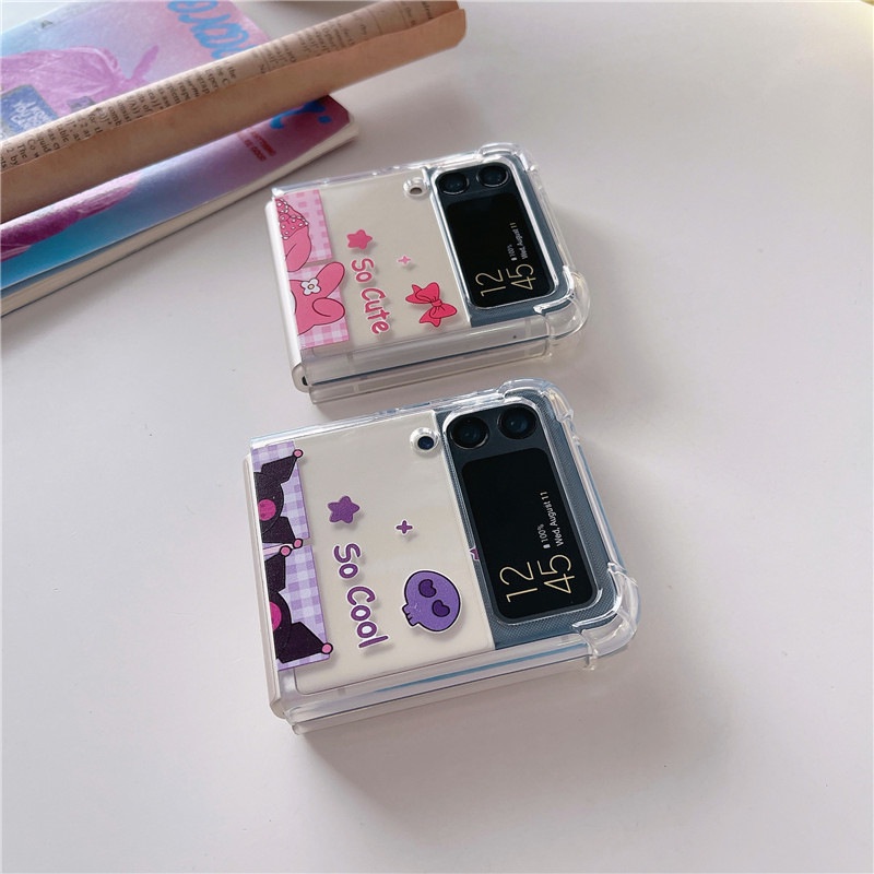 Ốp Samsung Galaxy Z Flip4 5G / Z Flip 4 / Z Flip3 5G / Z Flip 3 trong suốt dễ thương ZF403 ZF404