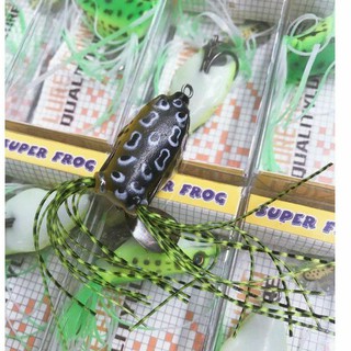 Nhái hơi, mồi lure Super frog có thìa + đuôi dài + chống vướng