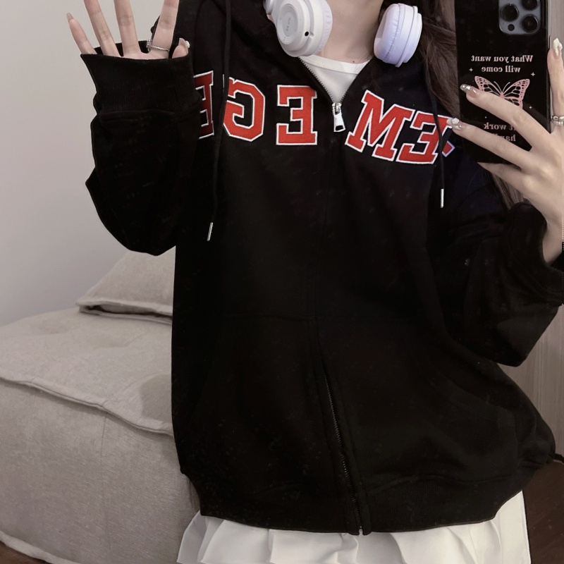 SUXI Áo Nỉ Nữ Dài Tay Có Mũ Thời Trang Hàn Mới