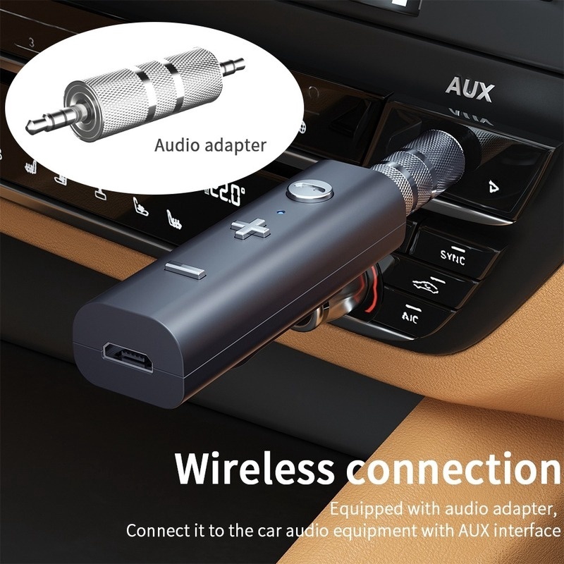 【Anbes】Đầu thu không dây bluetooth 5.0 dạng kẹp chuyển đổi Jack 3.5MM thành cổng âm thanh Aux