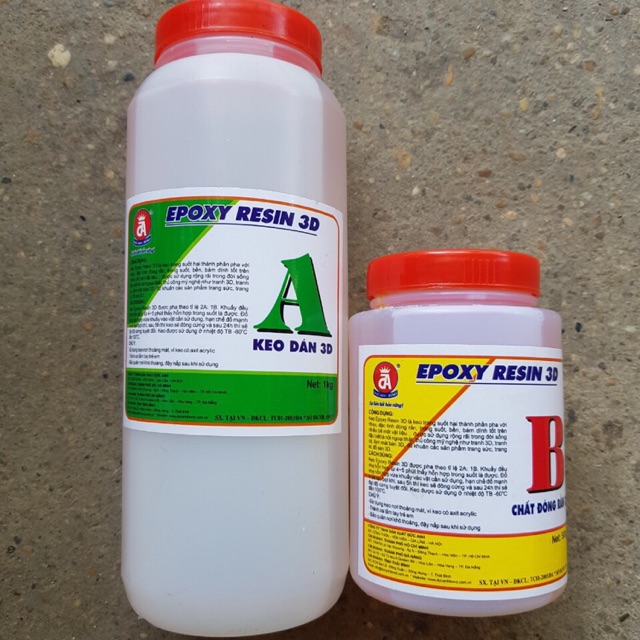 Keo nhựa epoxy resin 3D trong suốt 1,5kg