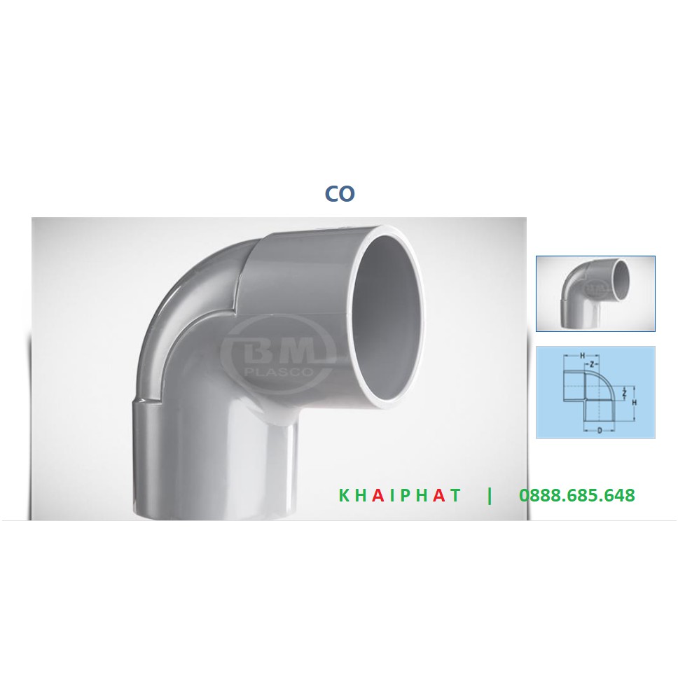 BÌNH MINH Co ống nhựa PVC PHI 60 DN50 D90 DN80 114 DN100 mỏng  - KHẢI PHÁT ELECTRIC