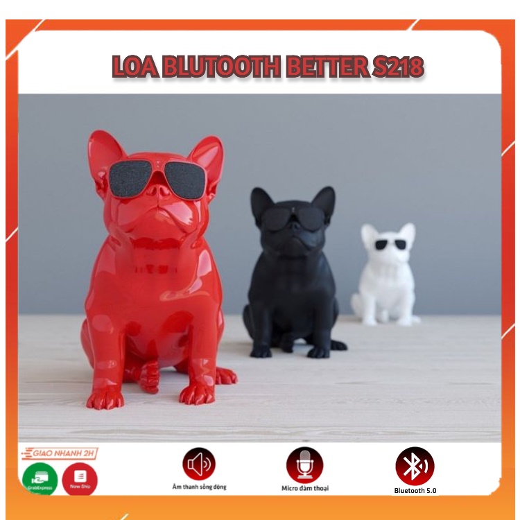 Loa Bluetooth Hình Con Chó S5 Nghe Nhạc Chống Thấm Nước, Chống Va Đập, Nghe Nhạc Chuyên Bass, Âm Thanh Trầm