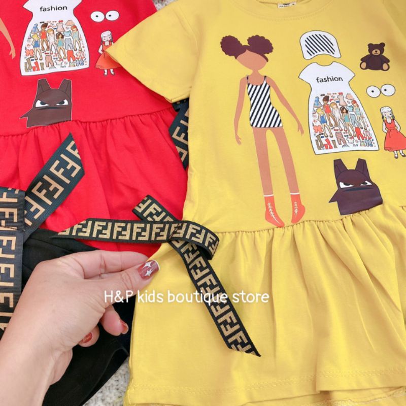 ✓10-19kg✓Váy suông đuôi cá hình cô gái cho bé từ