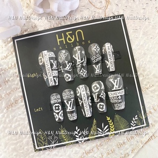 Nailbox Móng úp Thiết Kế LouisVuition Trắng