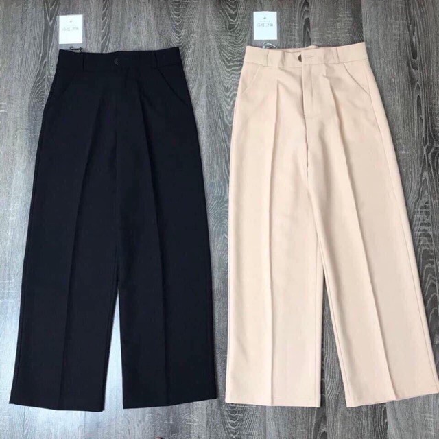 (MẶC SIÊU THÍCH) Quần culottes lưng cao vải tuyết mưa, dày dặn , tôn dáng