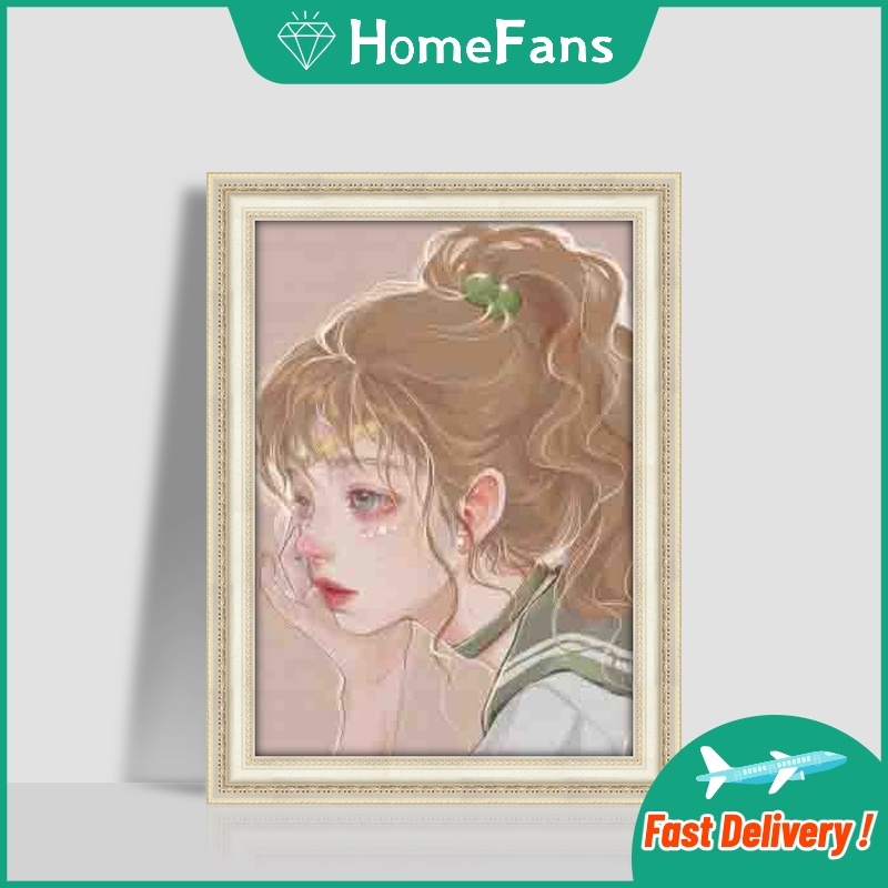 Bộ Tranh Đính Đá 5D Tự Làm 30x40cm Hình Thủy Thủ Mặt Trăng Trang Trí Nhà Cửa