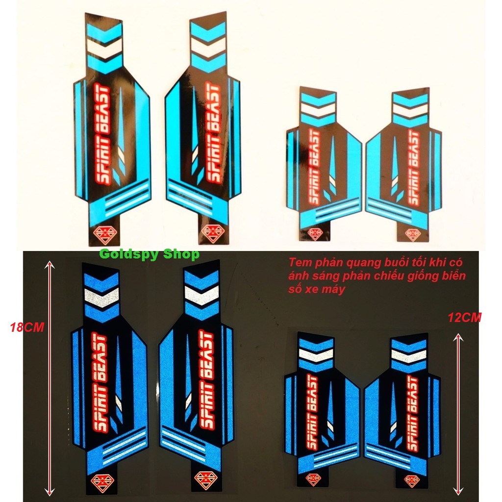 Tem phản quang Spirit Beast chính hãng dán phuộc hông sườn (Mã L1-L2)