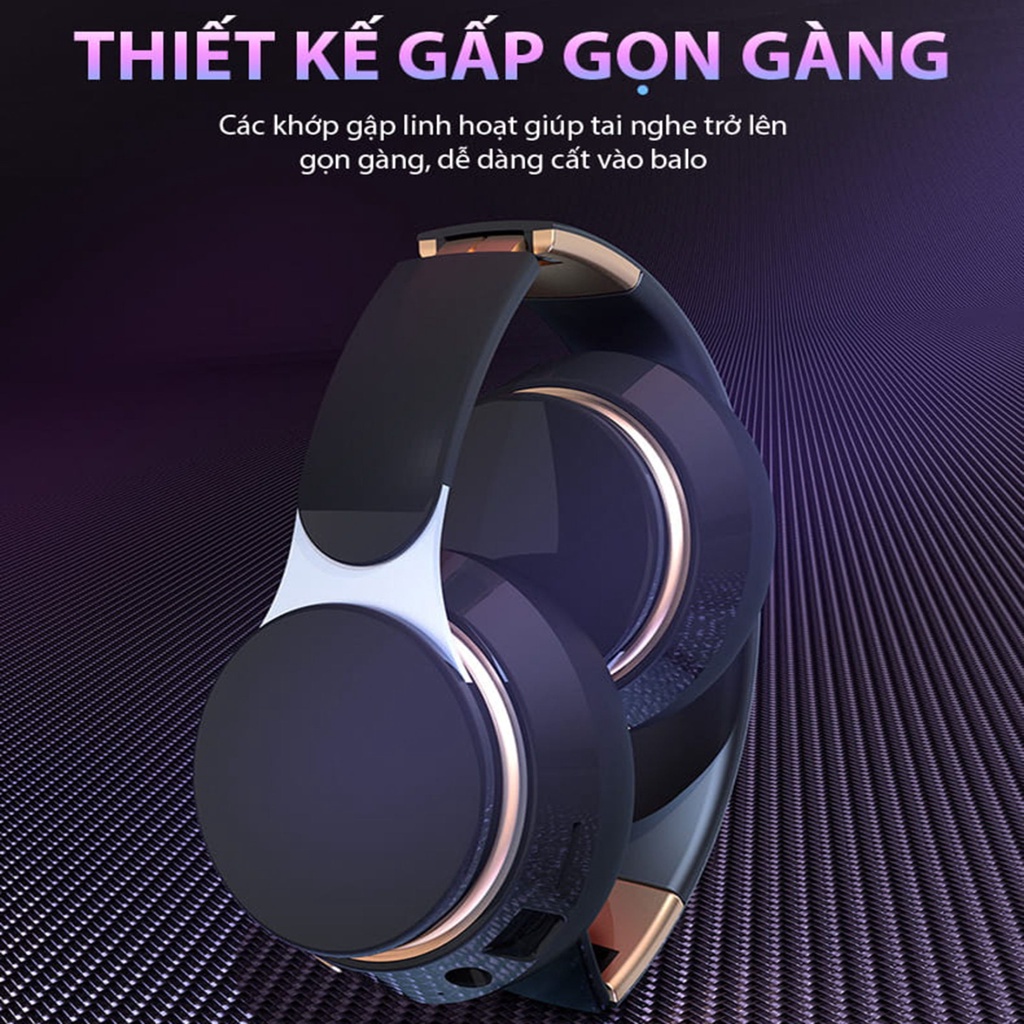 Tai Nghe Chụp Tai Không Dây Có Mic Xbass T7 Tai Nghe Bluetooth Chơi Game Máy Tính Chính Hãng Lắp Được Thẻ Nhớ Bass Mạnh