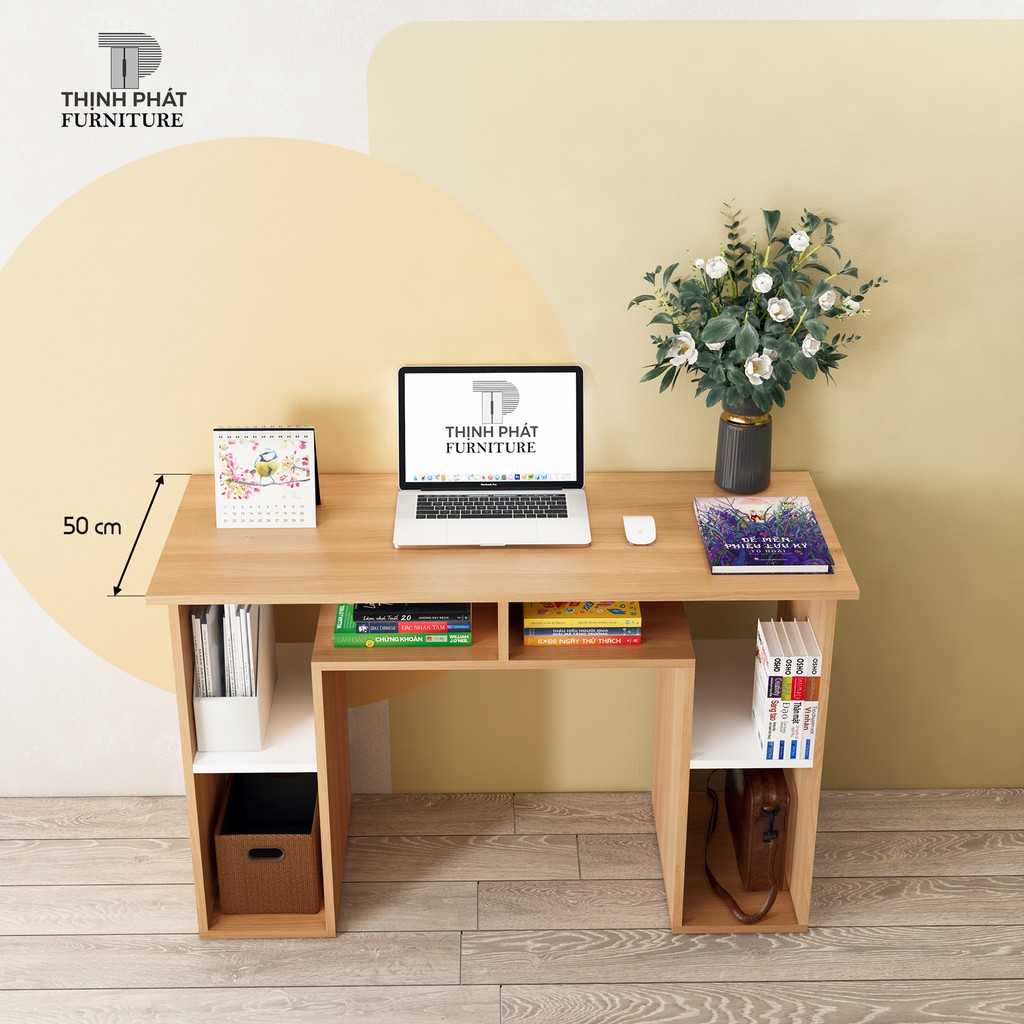 BÀN LÀM VIỆC – BÀN HỌC NHIỀU TẦNG KỆ SÁCH THỊNH PHÁT FURNITURE BLV-TP06 (120cm x 75cm x 50cm)