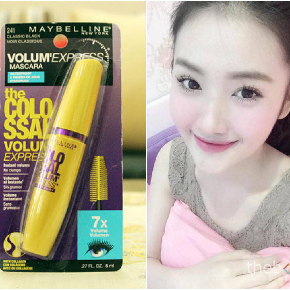 Mascara chuốt mi Maybelline Colossal Volum EXPRESS 7X Mỹ chống nước làm dày, dài mi