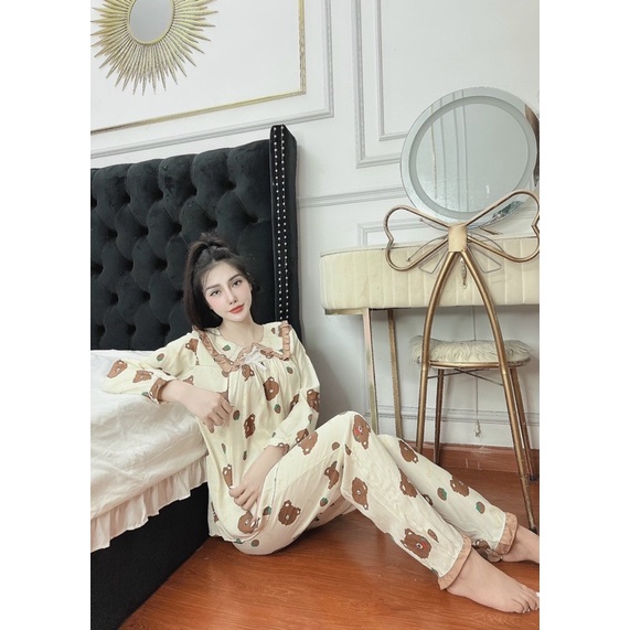 Bộ Bầu ,sau sinh có khoá ti tiện lợi ,cổ bèo hình siêu cute,Chất Đũi Hàn siêu mềm mịn ,thấm hút mồ hôi ,freesize 43-68kg