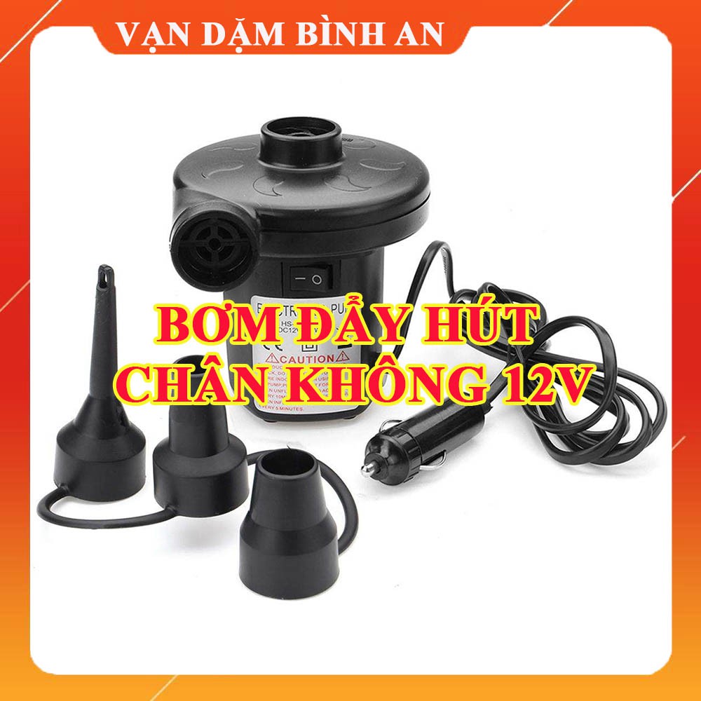 Bơm điện 2 chiều thổi hút chân không 12V - Máy bơm hút điện đa năng bơm phao bơi, nệm hơi - Vạn Dặm Bình An
