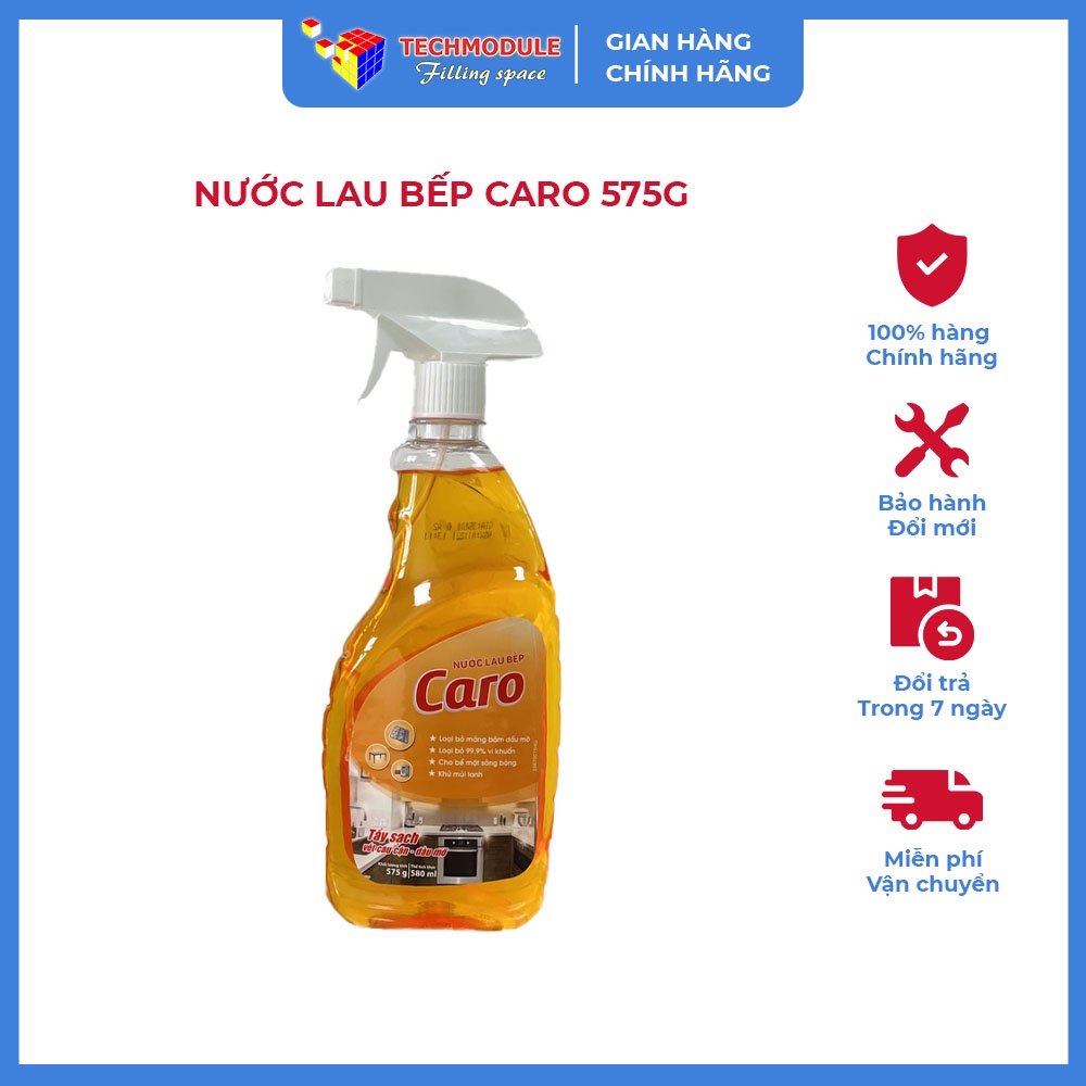 Nước lau bếp Caro 575g tẩy sạch vết dầu mỡ khử mùi tanh bếp vệ sinh lò vi sóng cao cấp chính hãng
