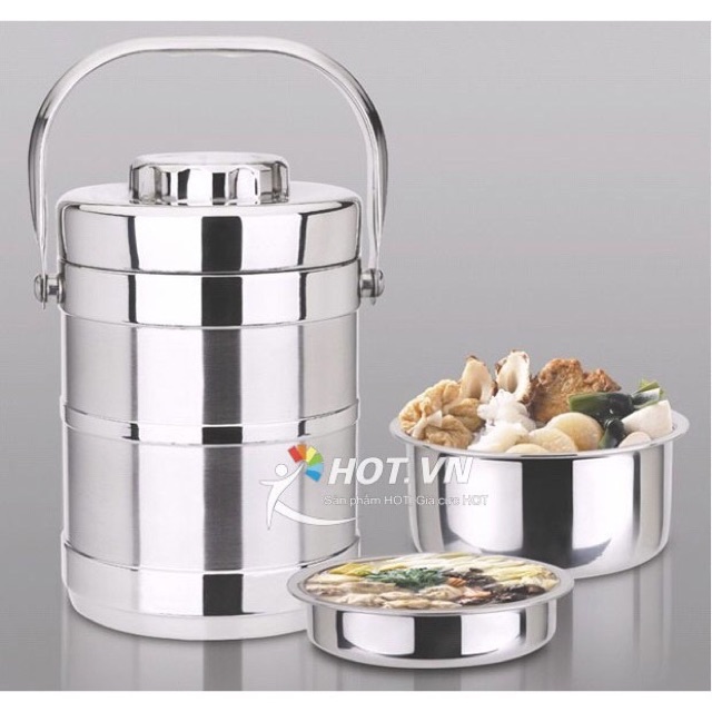 [HÀNG LOẠI 1] CẶP LỒNG INOX GIỮ NHIỆT 3 TẦNG PHONG CÁCH HÀN QUỐC