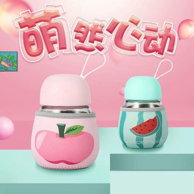 [Hot]-Bình giữ nhiệt thủy tinh chịu nhiệt đựng sữa,nước cho bé