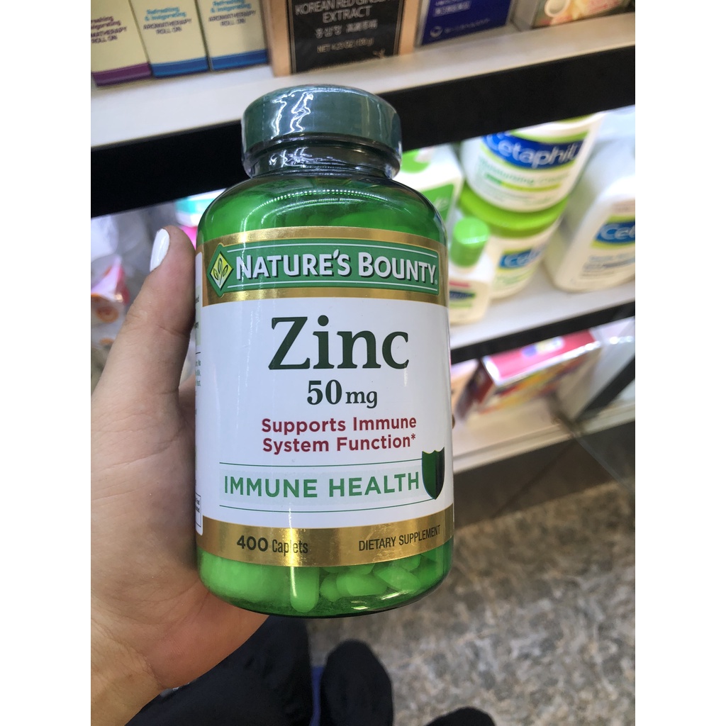 Viên uống bổ sung kẽm Nature’s Bounty Zinc 50mg 400v