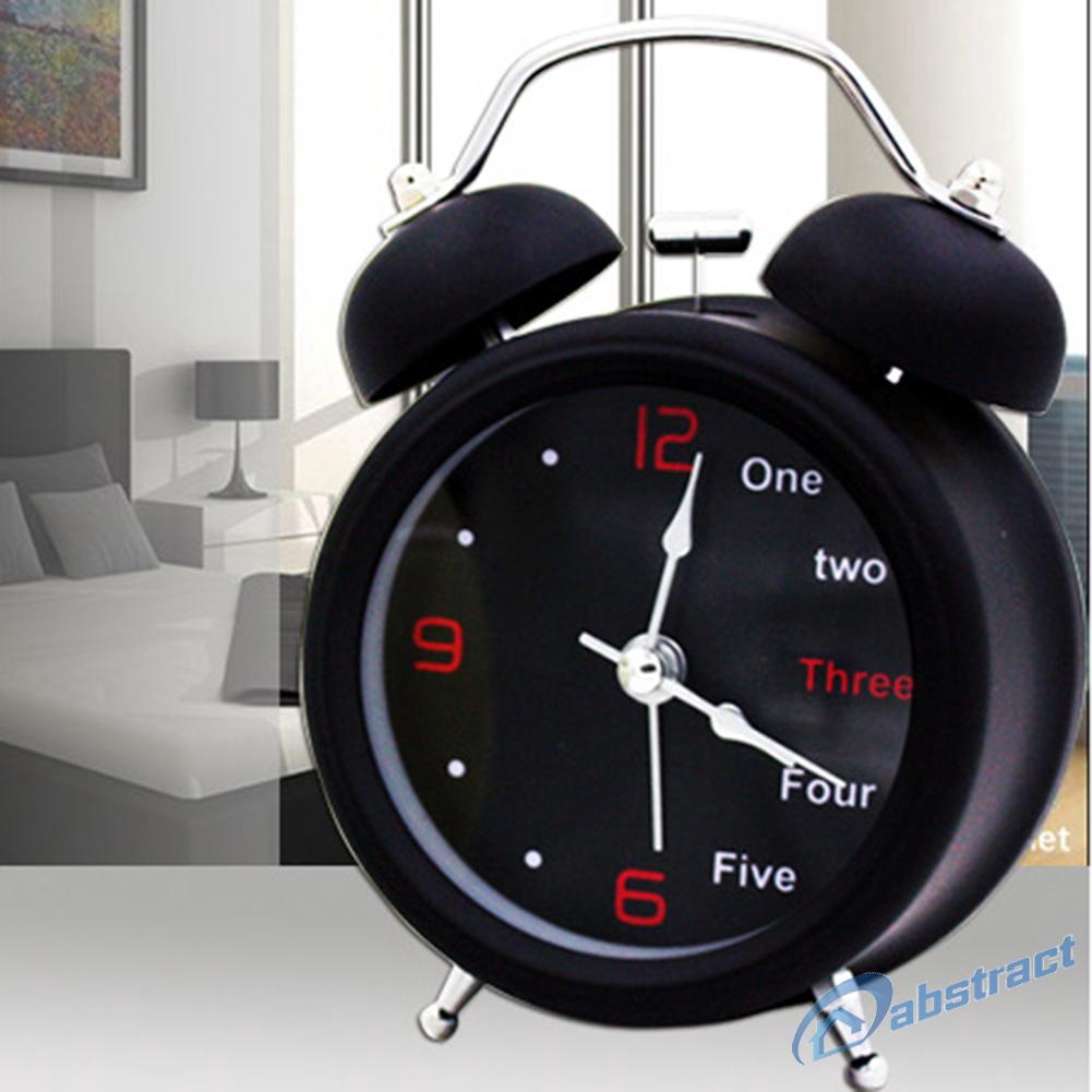 AB Happy Home Fashion Number/English Retro Double Bell Desk Table Alarm Clock