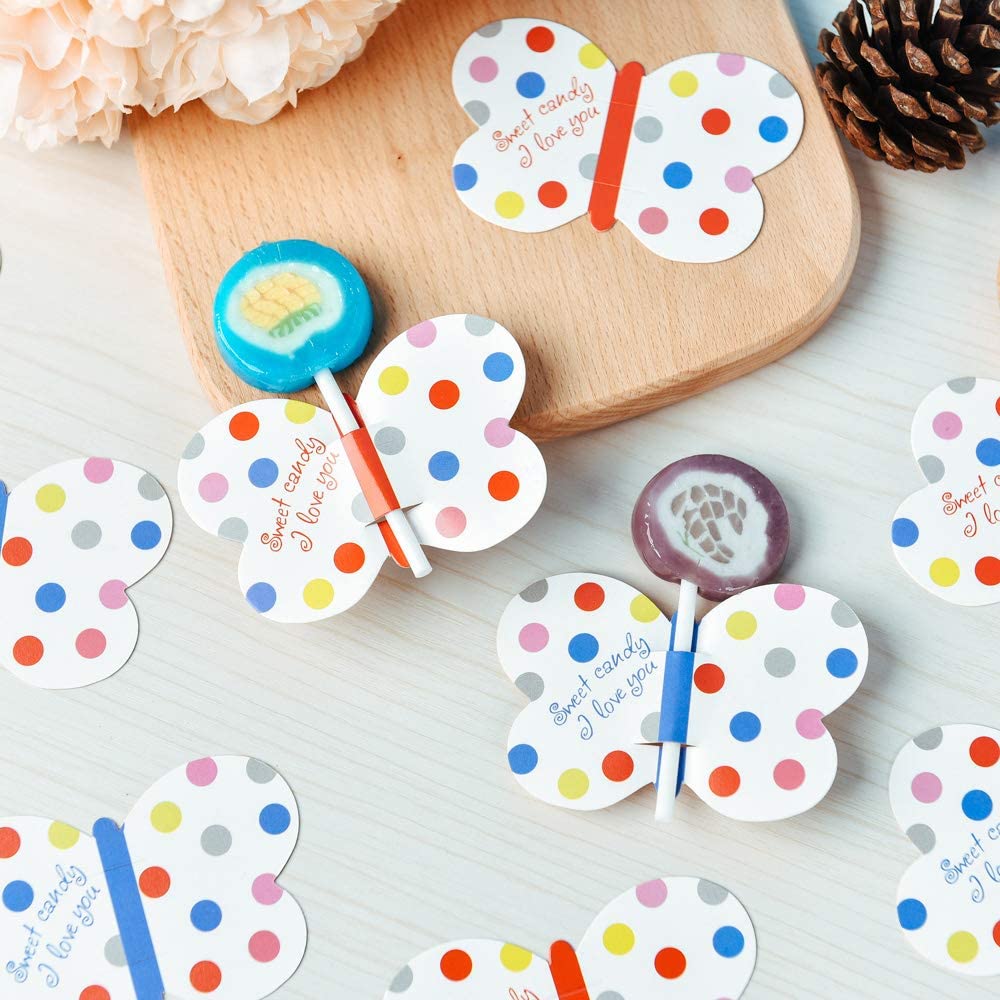 Set 50 Thẻ Giấy Trang Trí Kẹo Lollipop