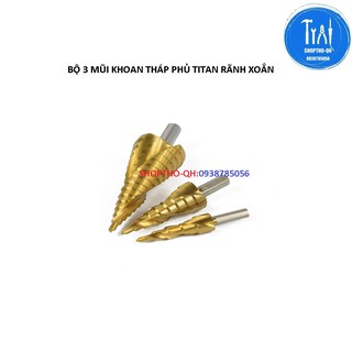 Mũi Khoan Tầng Tháp Xoắn phủ titan- Chuôi Lục Giác.