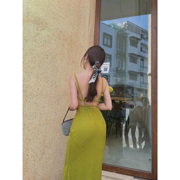 ĐẦM BODY HAI DÂY 2S HỞ LƯNG ĐUÔI CÁ TRANG PHỤC DỰ TIỆC ( Có mút ngực )